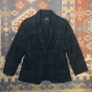 The Limited Navy and Green Plaid Blazer size XS